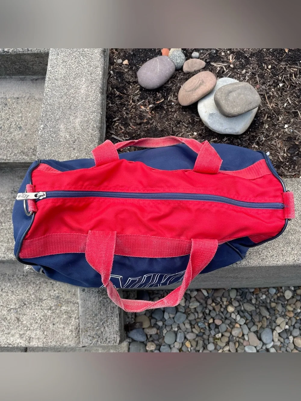 Vintage 80s/90s red and blue Nike gym duffel bag